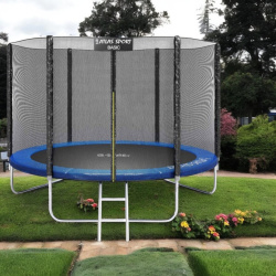 Батут Atlas Sport 374 см (12ft) PRO (усиленные опоры) с лестницей, максимальная нагрузка 150 см.